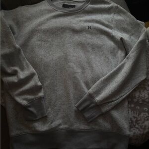 Hurley Men's Heather Gray Crewneck Sweater